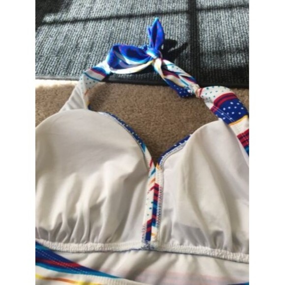 Catalina Women's Plus Tankini Swim Halter Top w/Tie Neck 1 Pc Size 1X (16W) - Picture 6 of 9